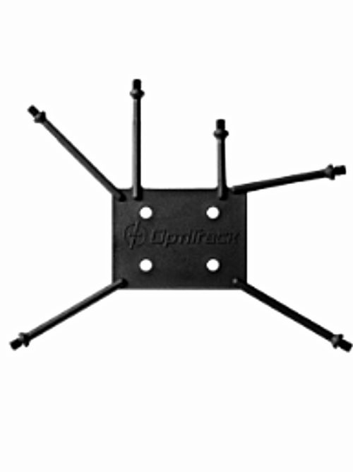 Base de marcador de cuerpo rígido OptiTrack con seis postes roscados M4, fabricada en plástico de nylon reforzado.