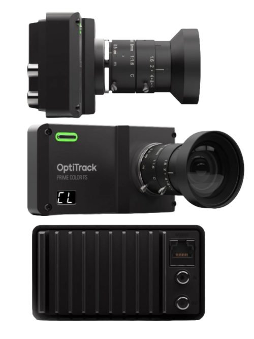 OptiTrack Prime Color FS para captura precisa de movimiento y vídeo en tiempo real.