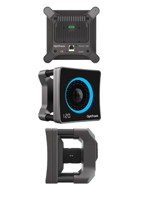 Cámara OptiTrack PRIME X120 de captura de movimiento con alta precisión y resolución para aplicaciones avanzadas.