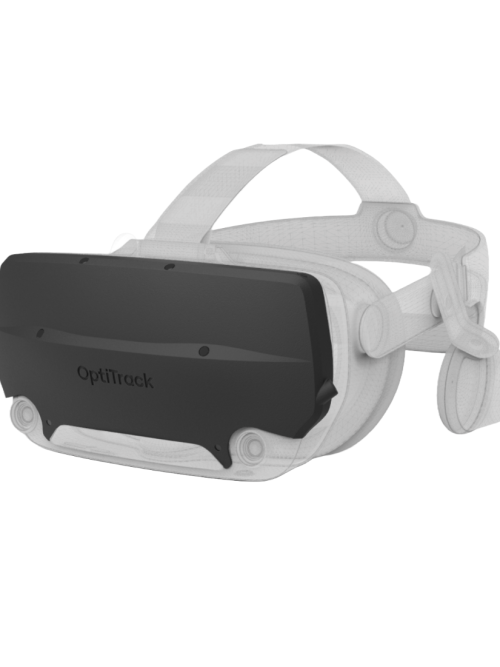 Clip de seguimiento montado en un visor Valve Index, optimizando el rastreo con OptiTrack Active.