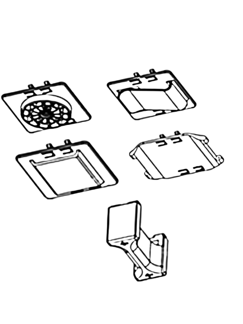 Accesorios Optitrack Active Puck con clips y monturas para fijación segura en cinturones, gorras y más.