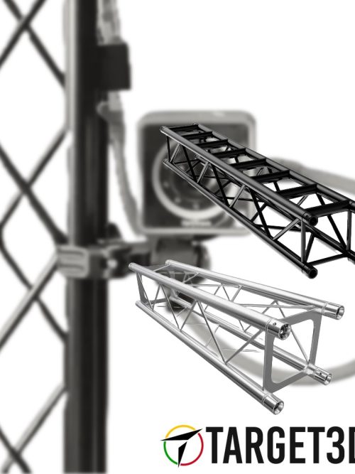 Estructura Truss cuadrada instalada en estudio de captura de movimiento con cámaras OptiTrack.