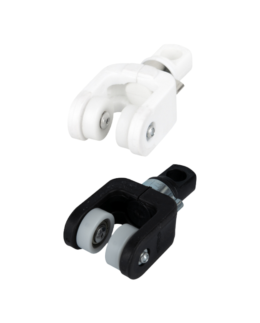 Wentex Eurotrack Runner 2 Wheel para cortinas con dos ruedas, ideal para sistemas de suspensión, fácil instalación con mosquetón o gancho en S.