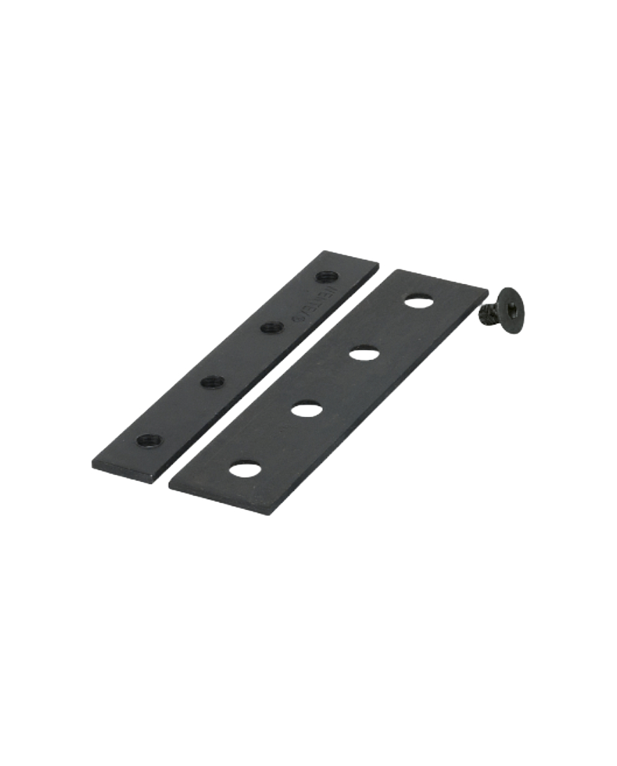 Tira de conexión Wentex Eurotrack en color negro, diseñada para unir dos carriles Eurotrack de manera segura y estable.