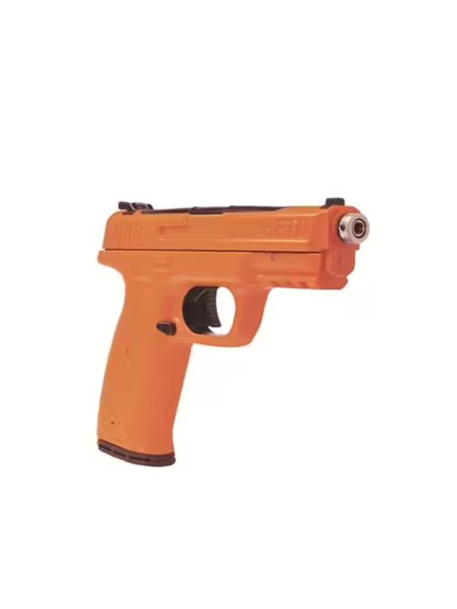 Pistola de entrenamiento láser compatible con M&P Laser Ammo Configuración profesional (peso, alarma, contador de rondas) -IR (color naranja)